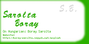 sarolta boray business card